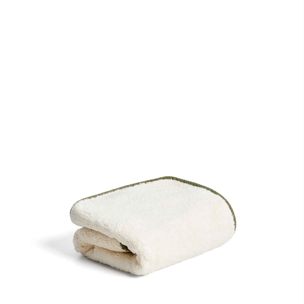 Towels Prosop crem/verde din bumbac 50x90 cm Sedora Kave Home
