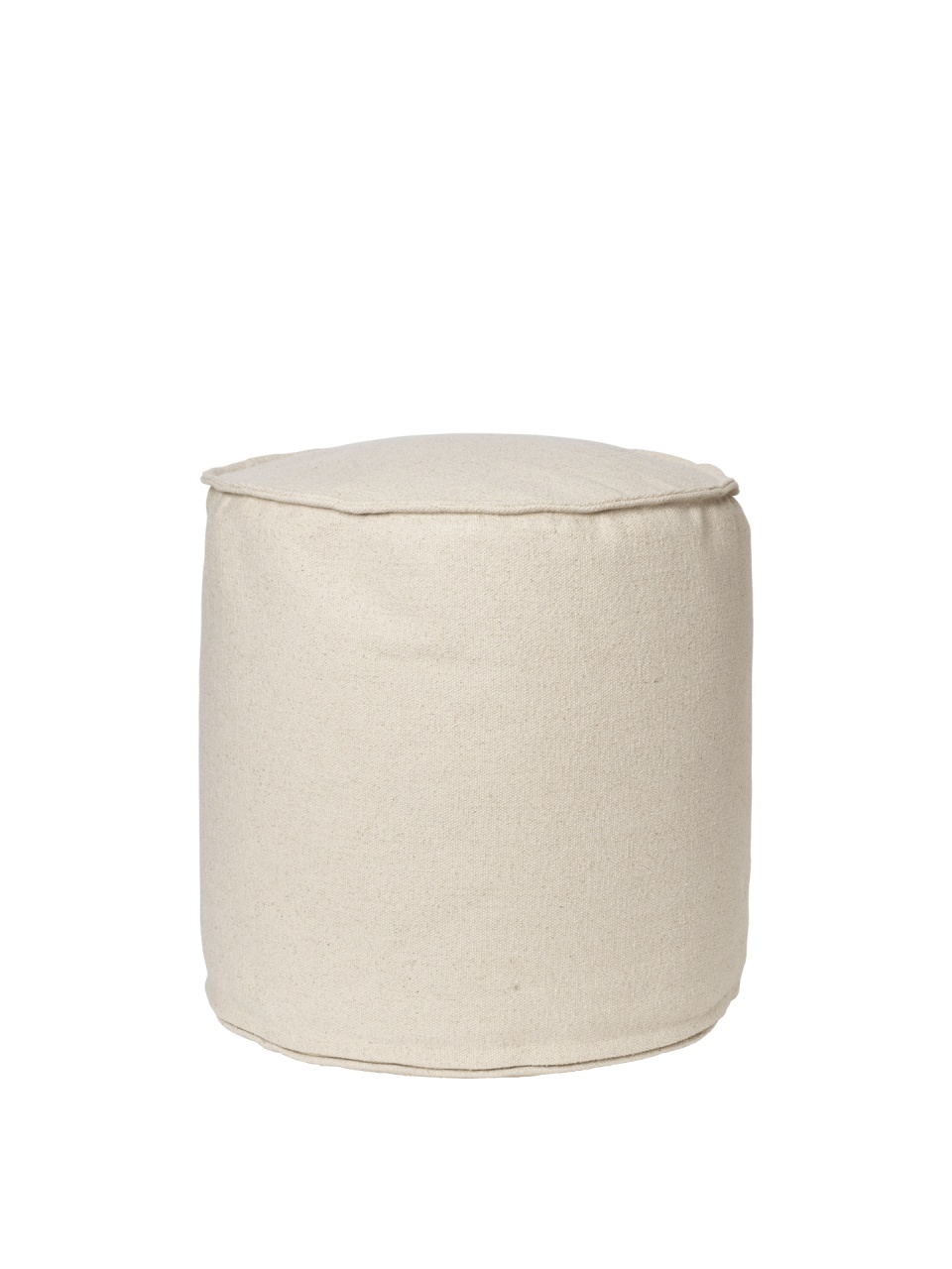 Ottomans Puf rotund alb antic din bumbac 40 cm Aun Ferm Living