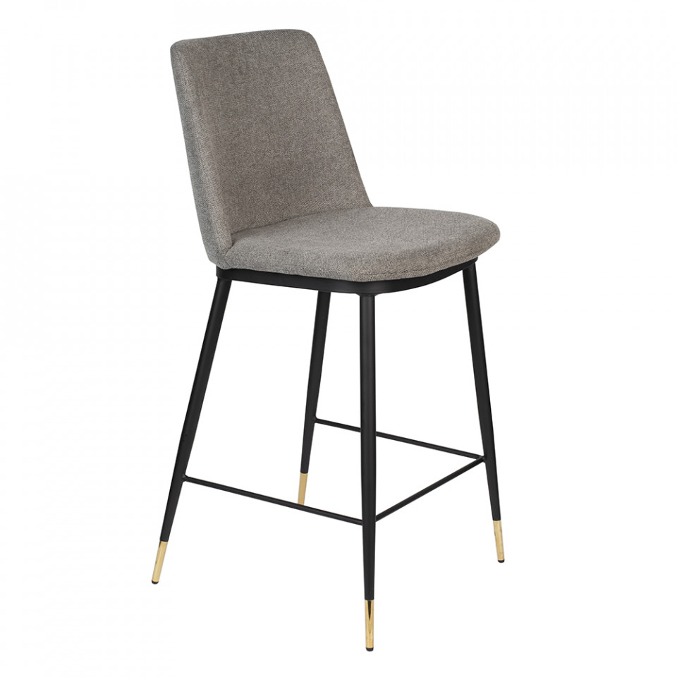 Quiet Object Scaun bar gri deschis/negru din textil Lionel Low Quiet Object