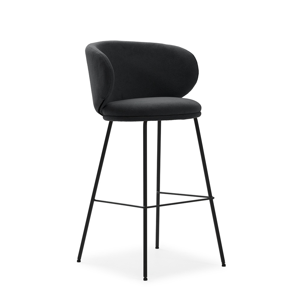Quiet Object Scaun bar gri inchis din textil Rush Quiet Object