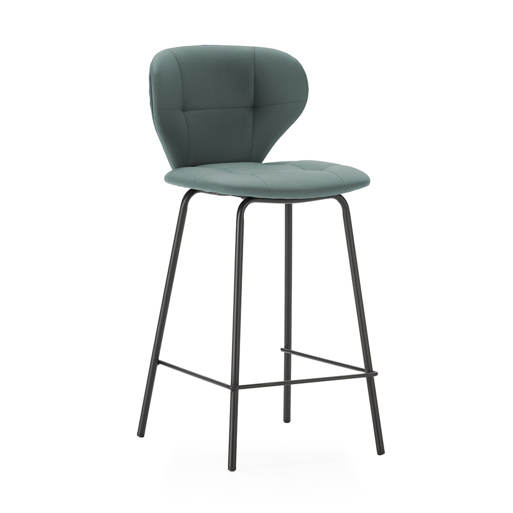 Quiet Object Scaun bar verde din piele ecologica Maura Quiet Object