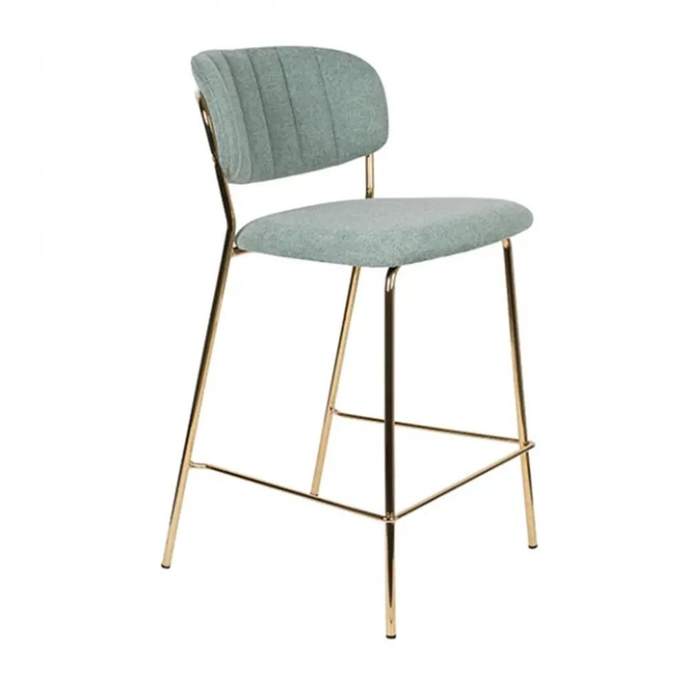 Quiet Object Scaun de bar verde deschis/auriu din textil Jolien Quiet Object