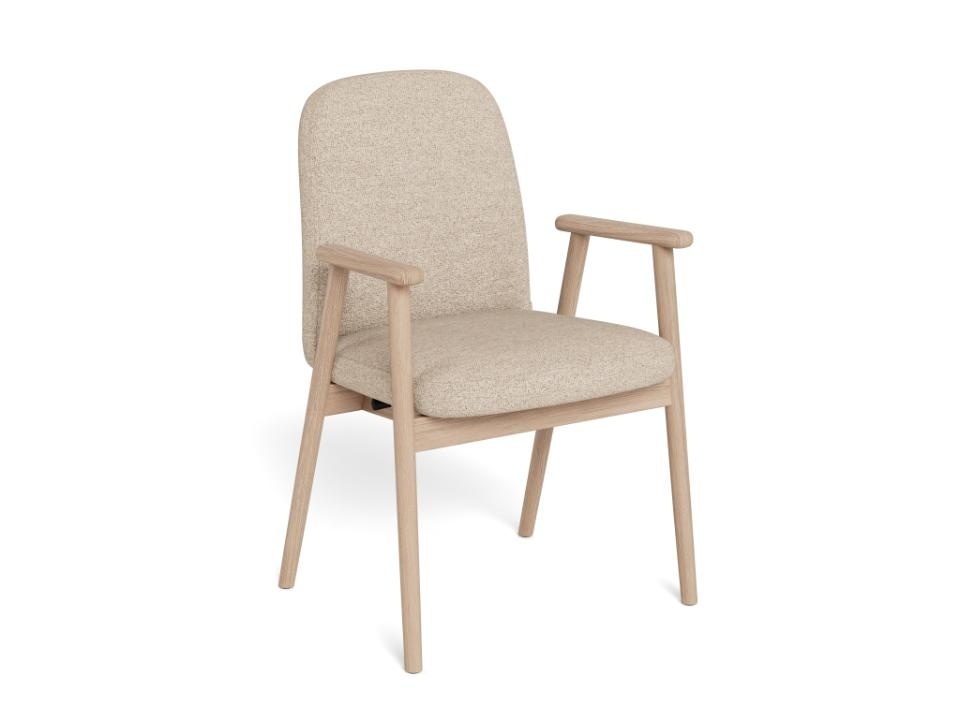 Chairs Scaun dining bej/maro deschis din textil Calvin Boucle Actona Company