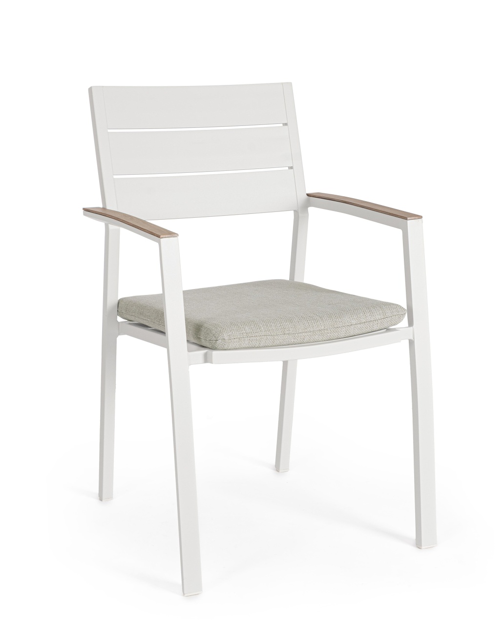 Furniture Scaun dining exterior alb/gri din metal Zelmar Bizzotto