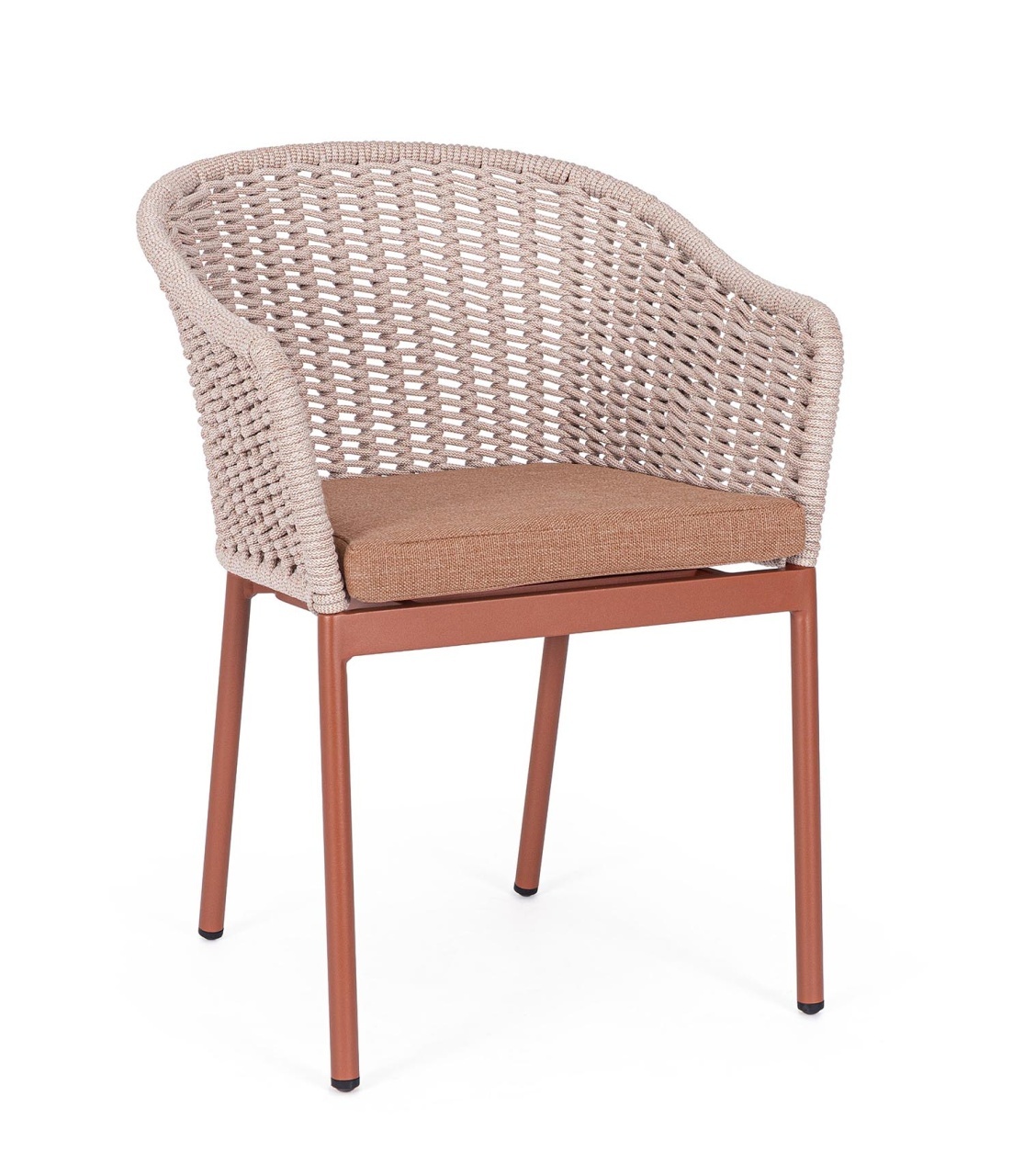 Outdoor Furniture Scaun dining exterior gri/maro cupru din metal Salines Bizzotto