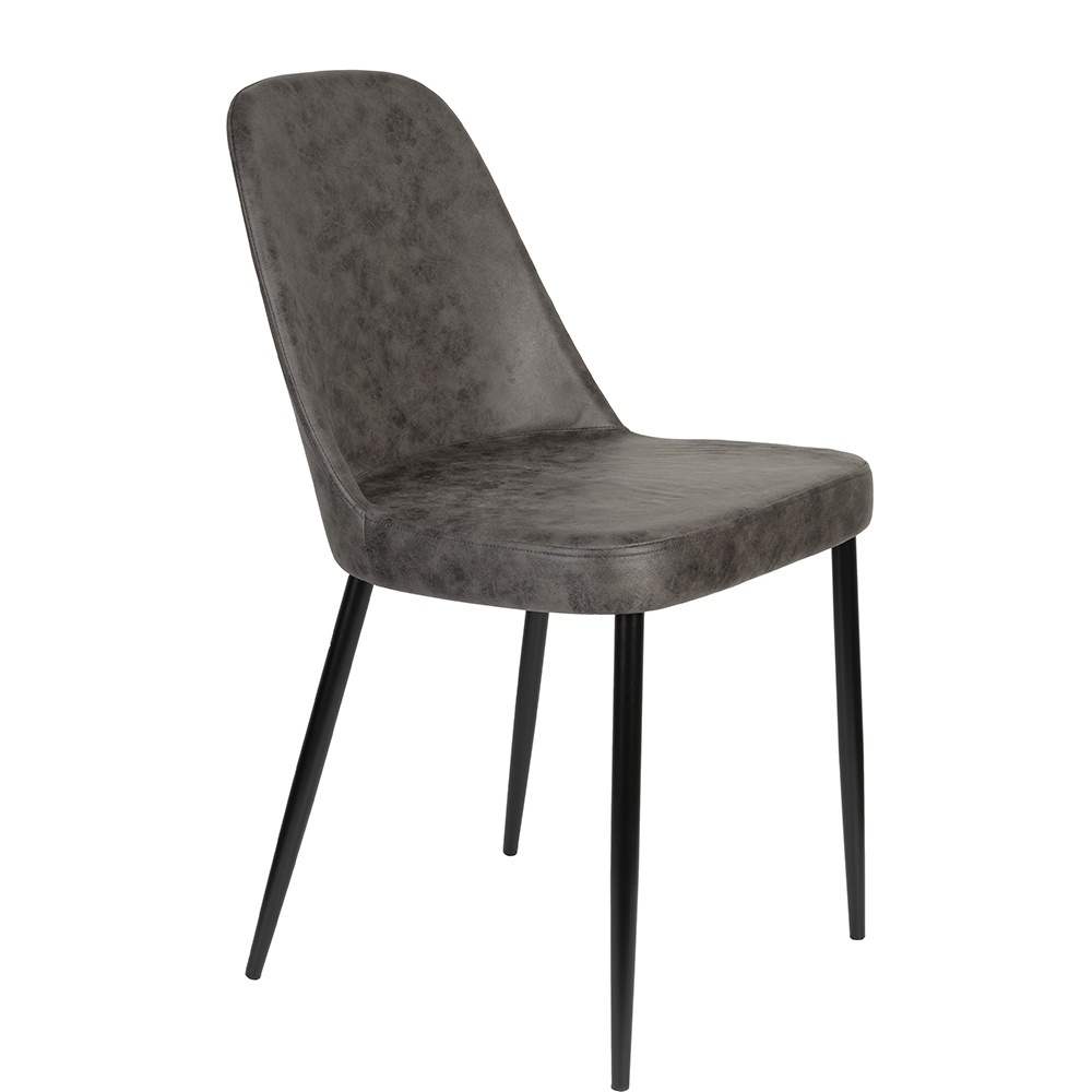 Chairs Scaun dining gri antracit din textil Alana The Home Collection