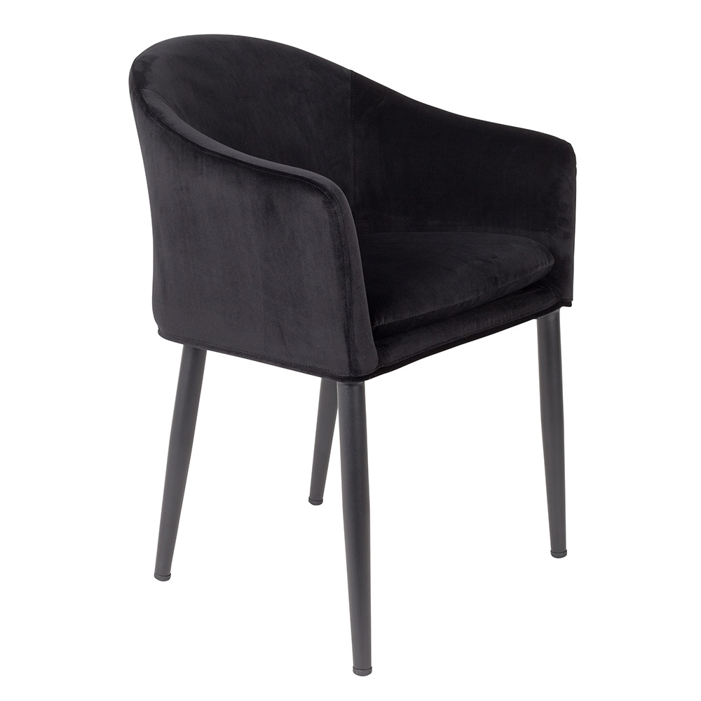 Quiet Object Scaun dining negru din catifea Catelyn Quiet Object
