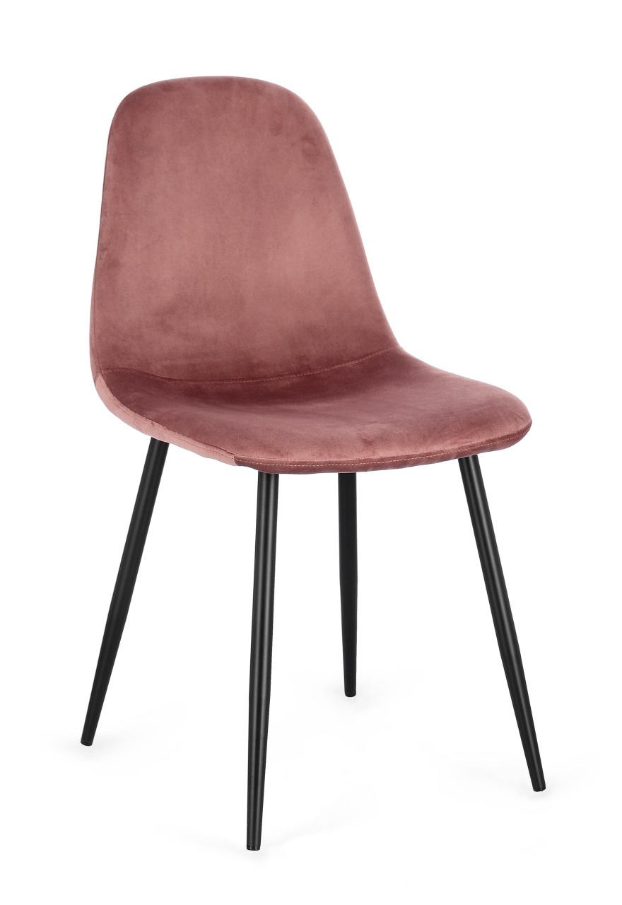 Chairs Scaun dining negru/roz din textil Irelia Bizzotto