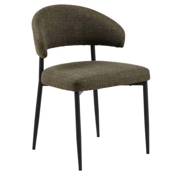 Quiet Object Scaun dining verde/negru din textil Edina Quiet Object