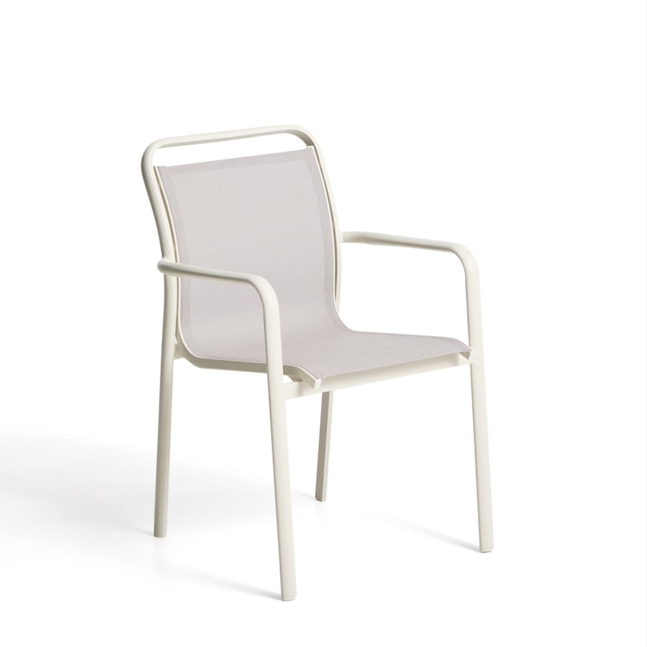 scaun ergonomice Scaun exterior dining ecru din metal Luri Kave Home