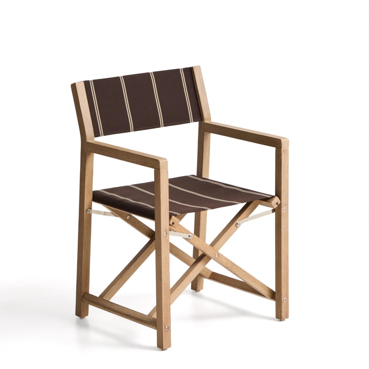 Outdoor Furniture Scaun pliabil exterior maro/bej din textil Vilara Kave Home