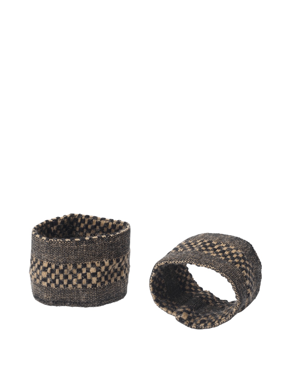 Set 2 inele pentru servetele negre/maro din fibre naturale Gather Ferm Living