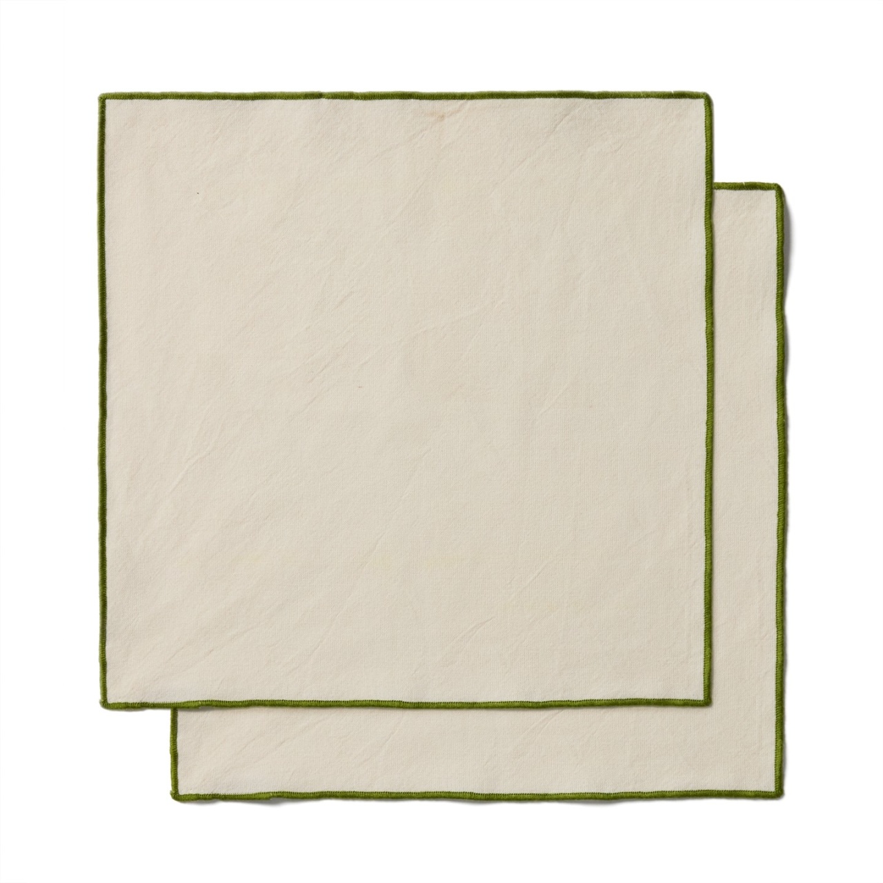 Set 2 servete ecru/verde din bumbac 35x35 cm Todila Kave Home