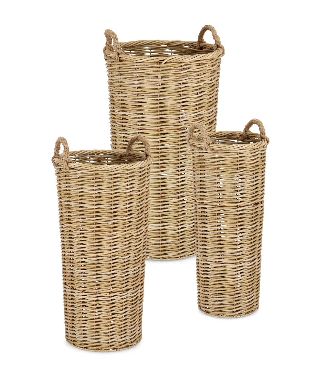 Baskets Set 3 cosuri maro din fibre sintetice Julen Cone Bizzotto