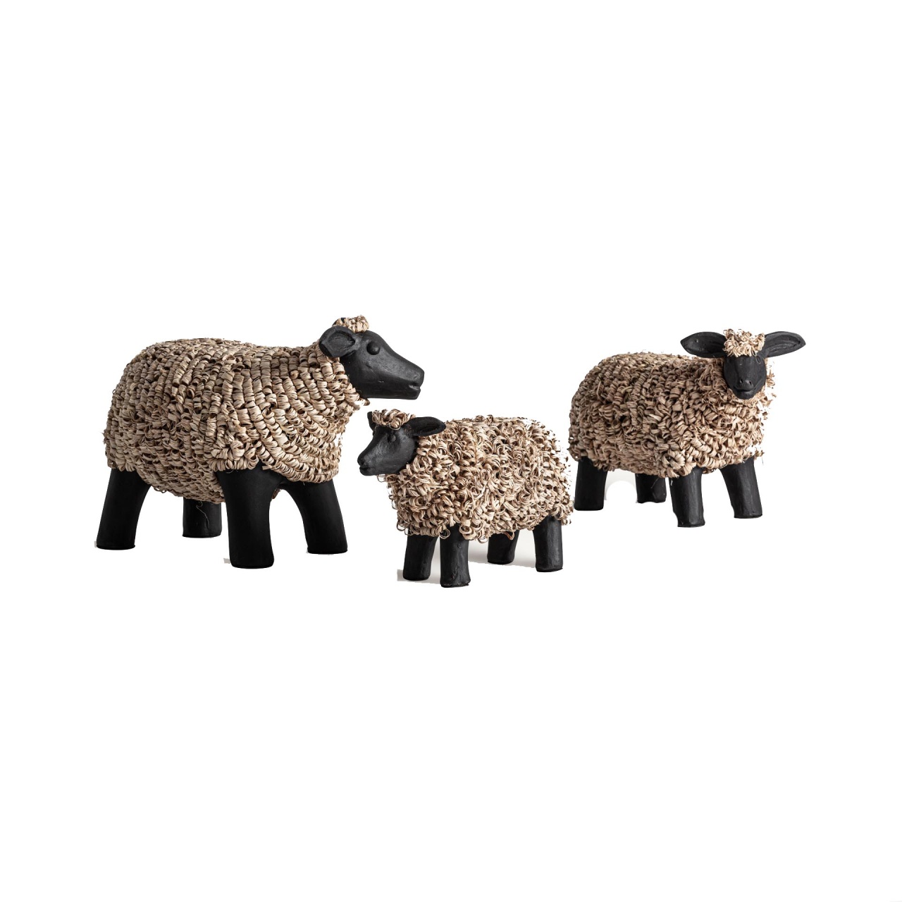 rochii negre h&m Set 3 decoratiuni negre/bej din ceramica Reva Vical Home