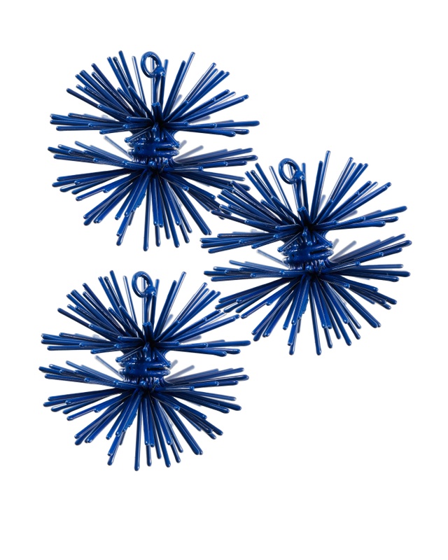 Seasonal & Holiday Decorations Set 3 decoratiuni suspendabile albastre din metal Prickle XS Pols Potten