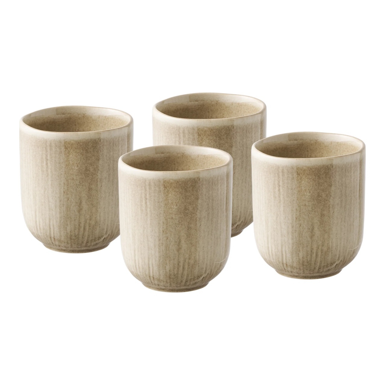 cani personalizate cu poze si text Set 4 cani bej din ceramica 8x10 cm Viola House Nordic