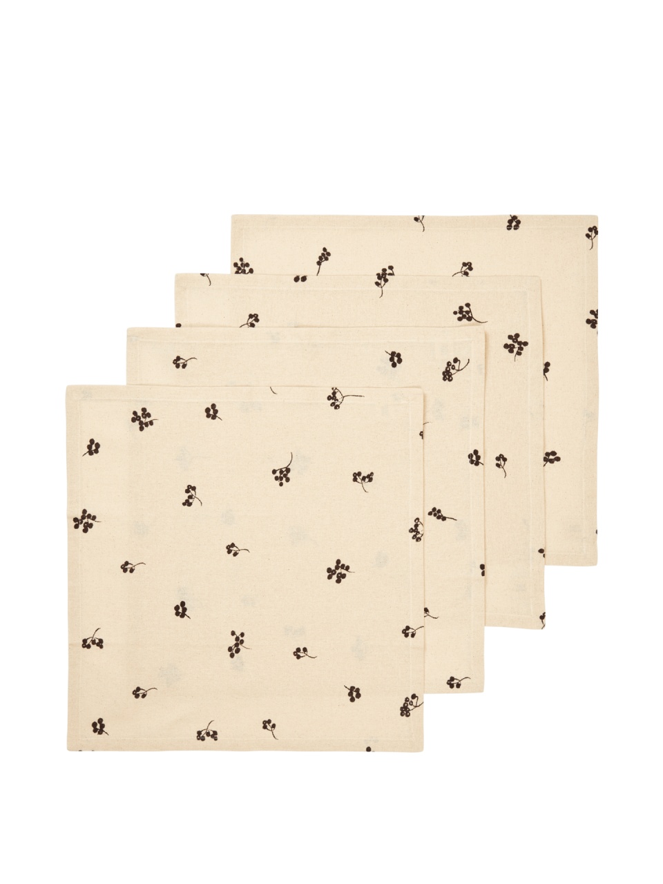 Set 4 servete crem/maro ciocolata din bumbac 40x40 cm Baies Ferm Living