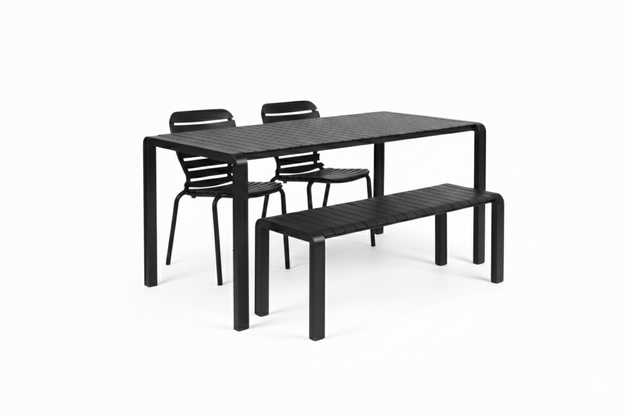 Outdoor Furniture Set exterior 4 piese negre din metal Vondel Zuiver