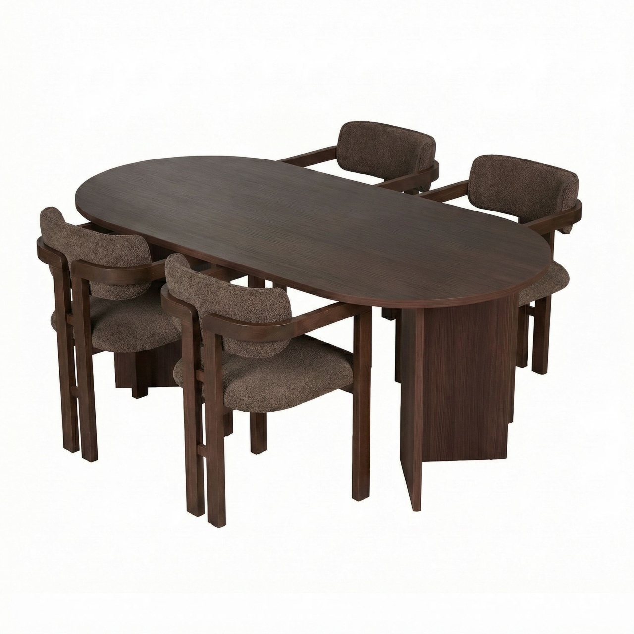 Set masa dining si 4 scaune maro Meridia Nordure