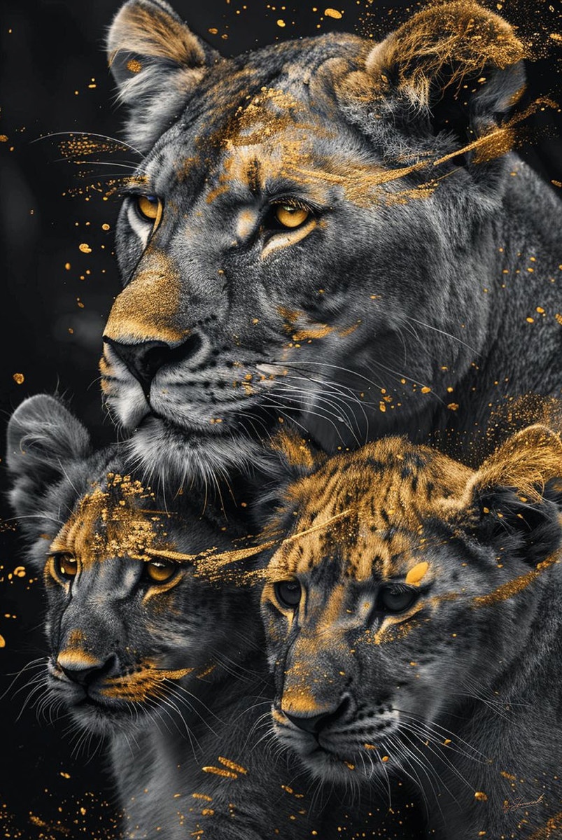 study table with bookcase Tablou multicolor din sticla 80x120 cm Tigers with golden tones Ter Halle