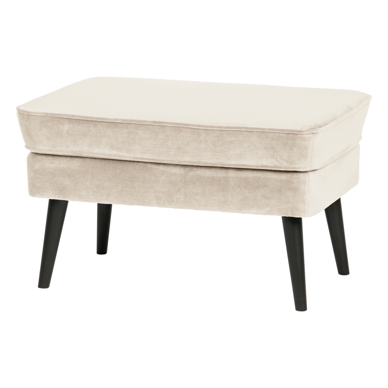 Ottomans Taburet dreptunghiular alb antic din catifea 51x77 cm Rocco Woood
