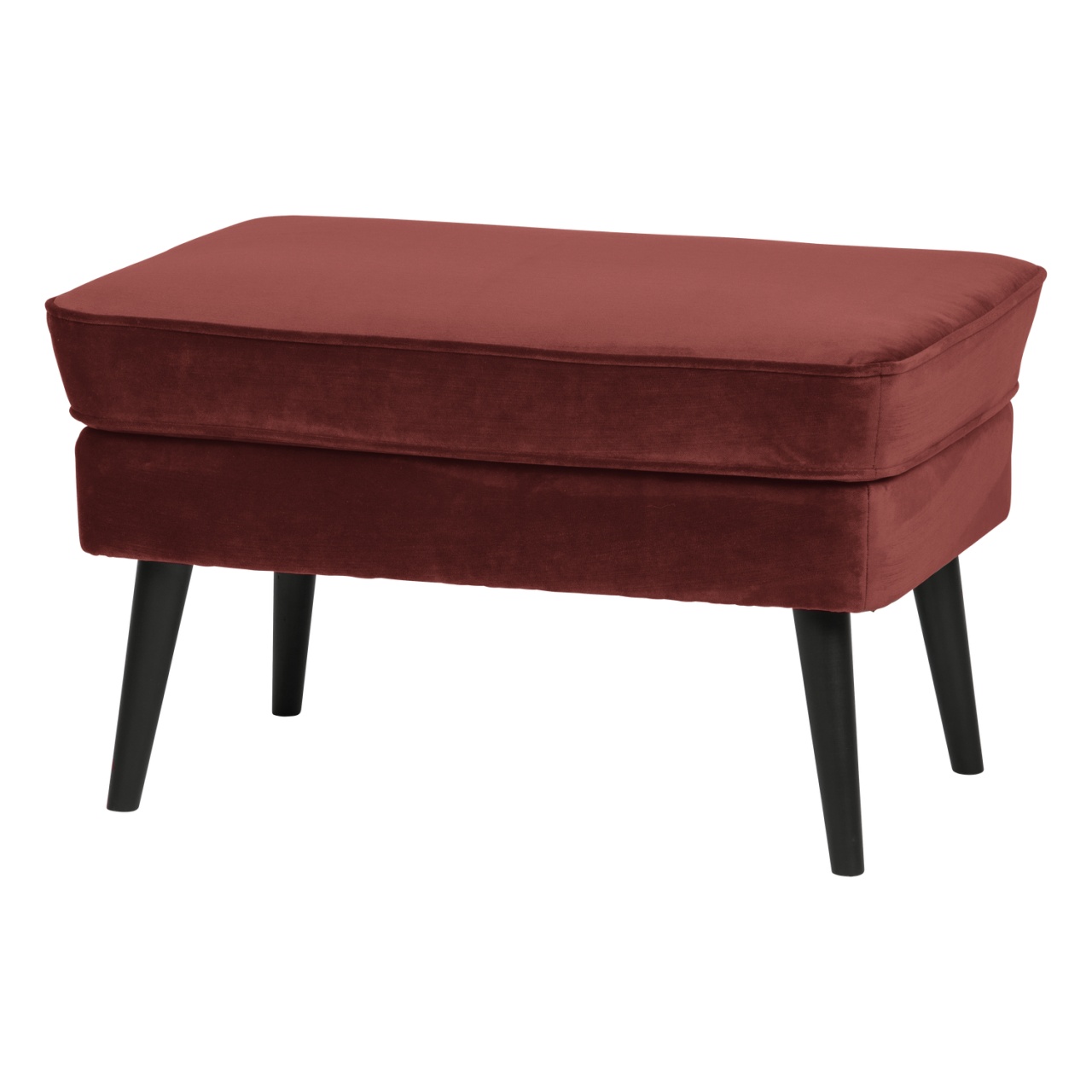 Ottomans Taburet dreptunghiular rosu burgund din catifea 51x77 cm Rocco Woood