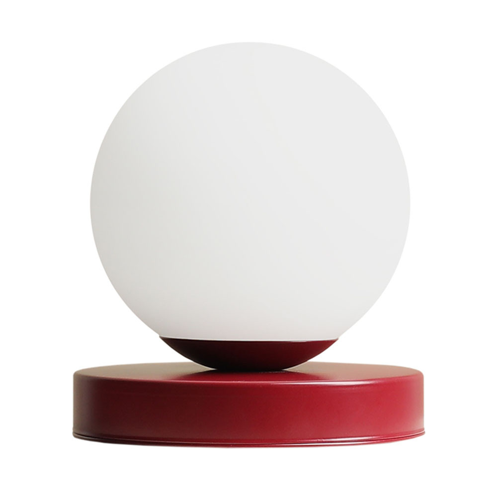 Quiet Object Veioza rosie/alba din sticla 17 cm Ball S Quiet Object