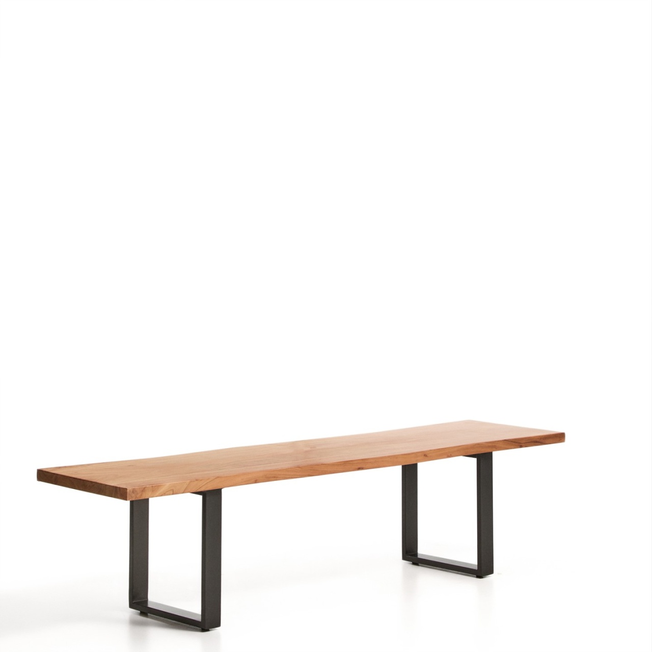 Chairs Bancheta maro/neagra din lemn 180 cm Uxue Kave Home