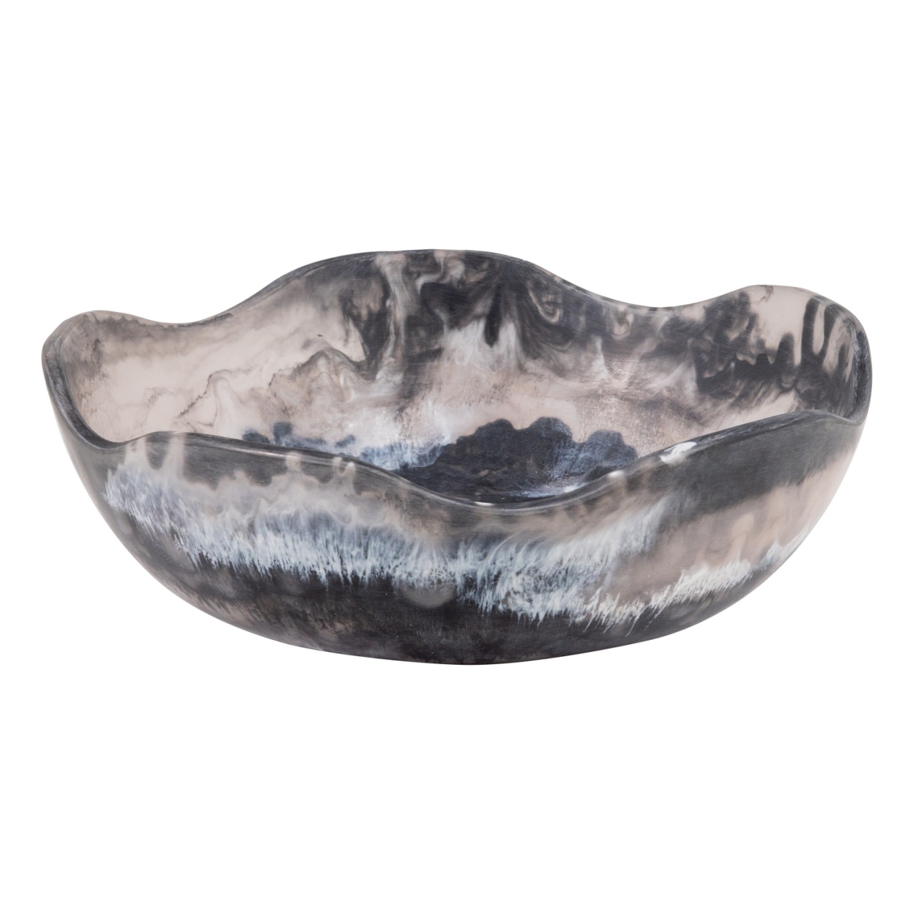 Decorative Bowls Bol decorativ gri din plastic 36 cm Evo Woood