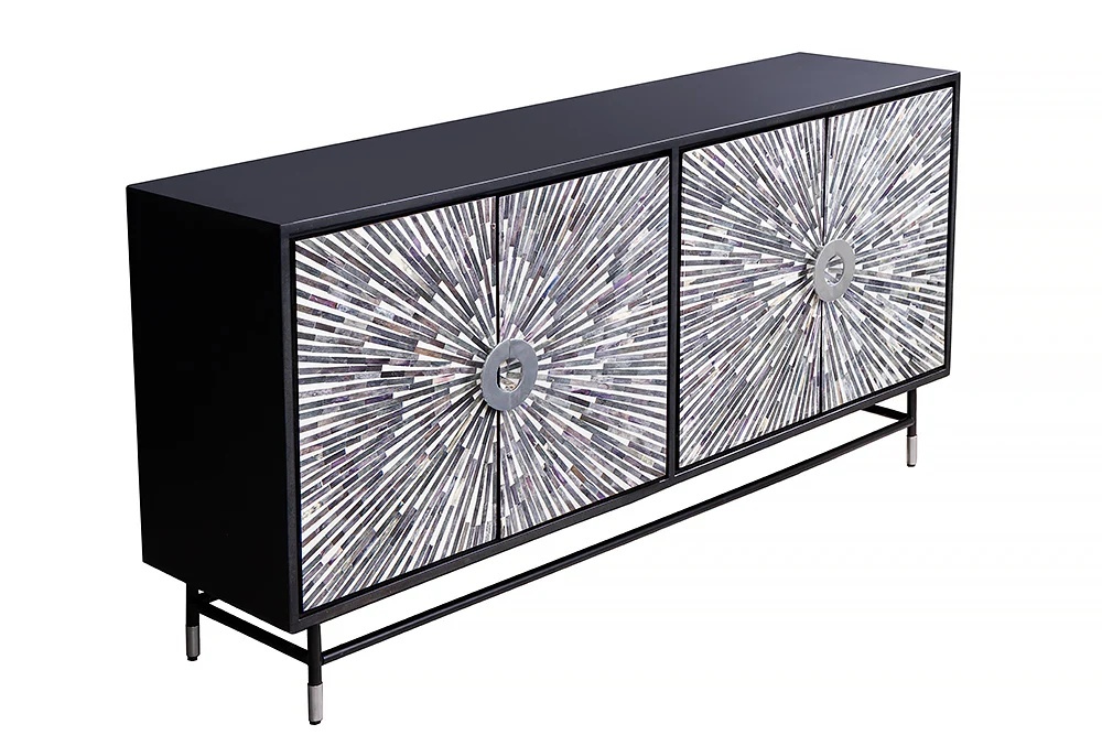 pat alb 160/200 Bufet inferior alb/negru din lemn 160 cm Heritage The Home Collection