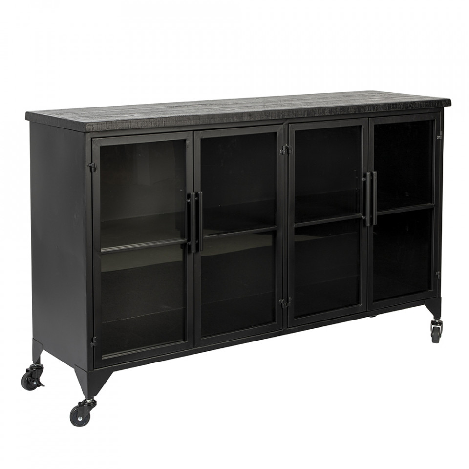 Buffets & Sideboards Bufet inferior negru din lemn 120 cm Ferre Quiet Object
