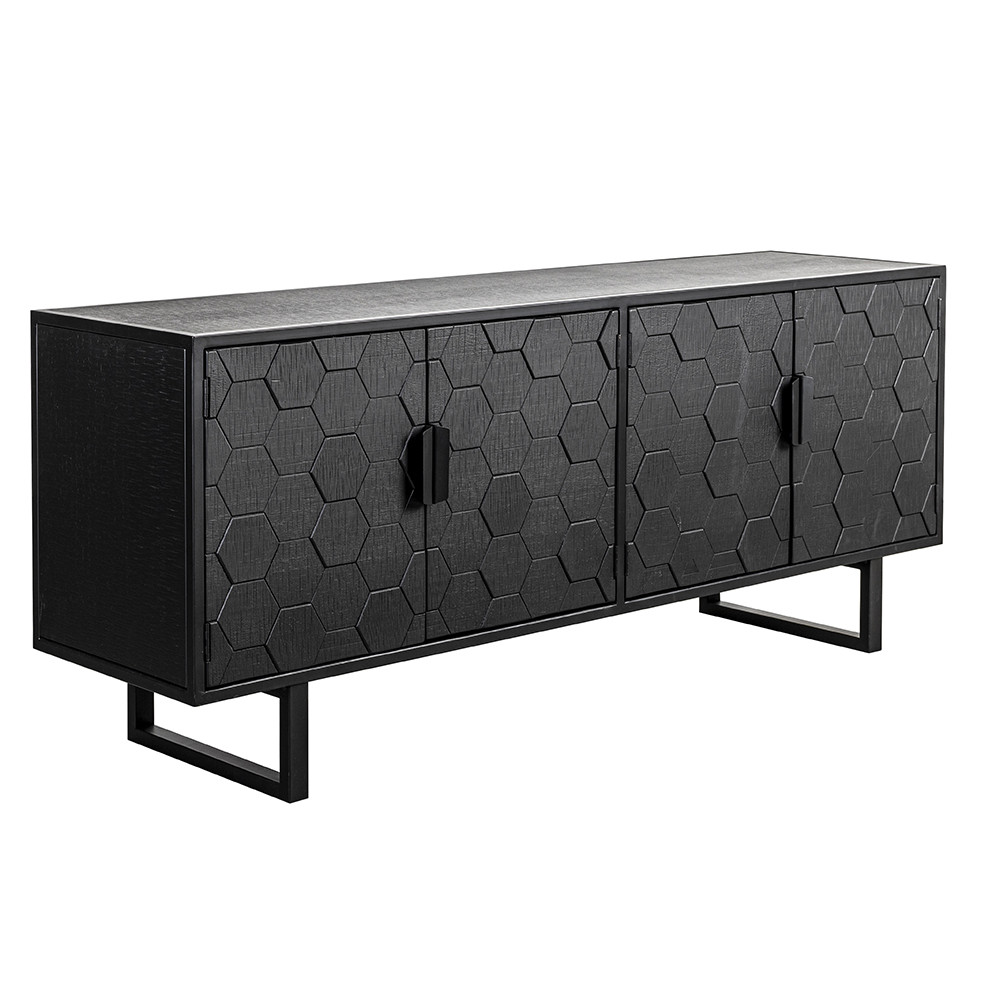 Buffets & Sideboards Bufet inferior negru din lemn 140 cm Linc Quiet Object