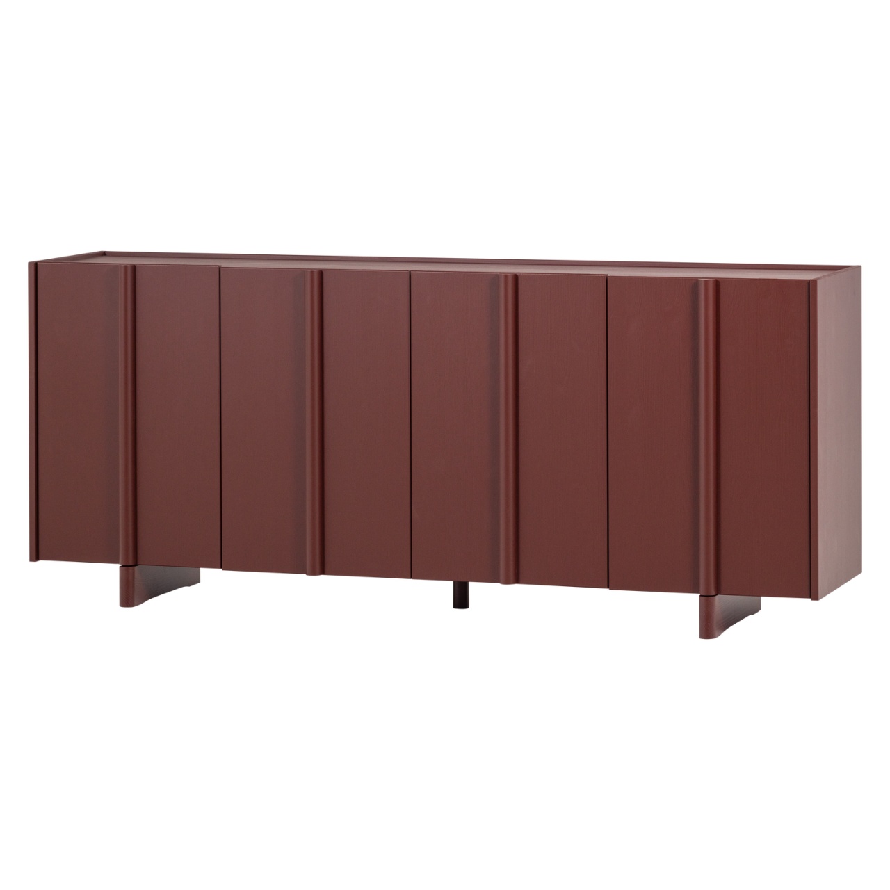 Buffets & Sideboards Bufet inferior rosu burgund din lemn 200 cm Basu Woood