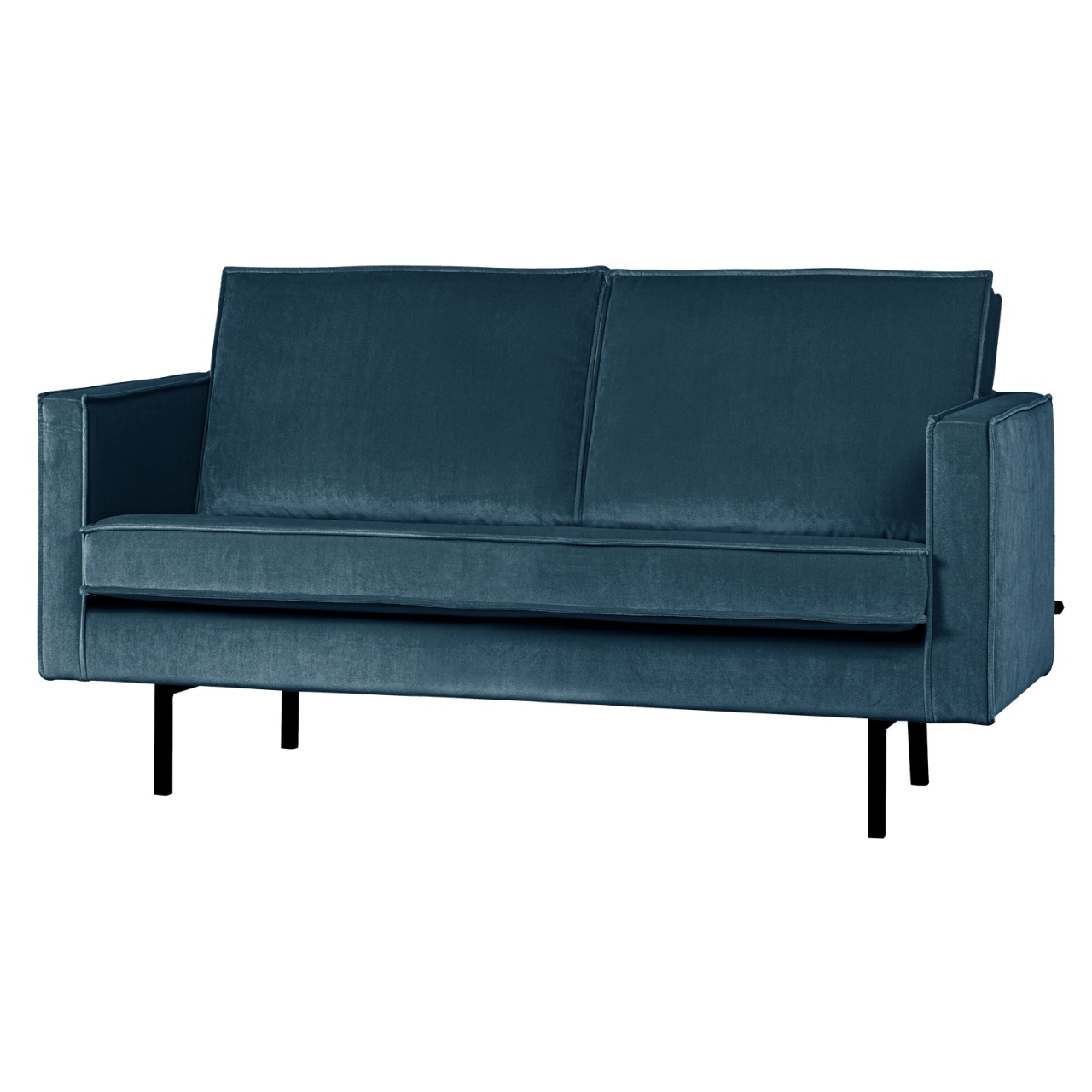 Sofas Canapea albastra din catifea pentru 2 persoane Rodeo Woood