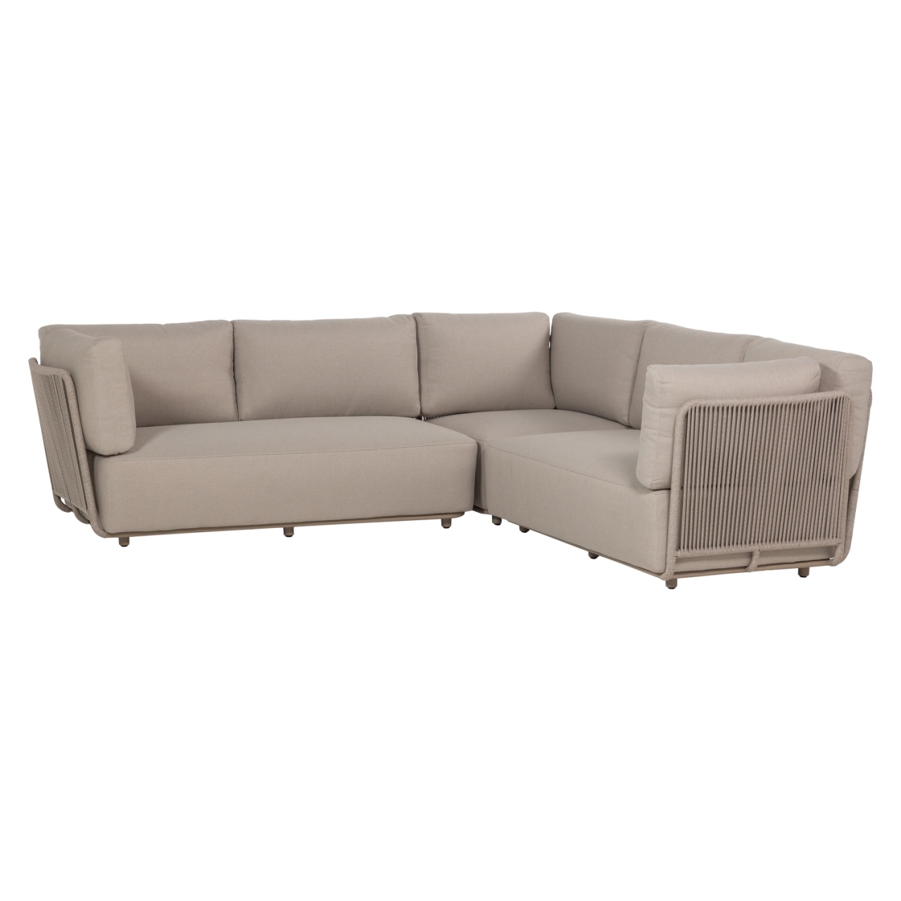Outdoor Furniture Canapea cu colt pentru exterior bej nisipiu din textil 269 cm Sora Woood