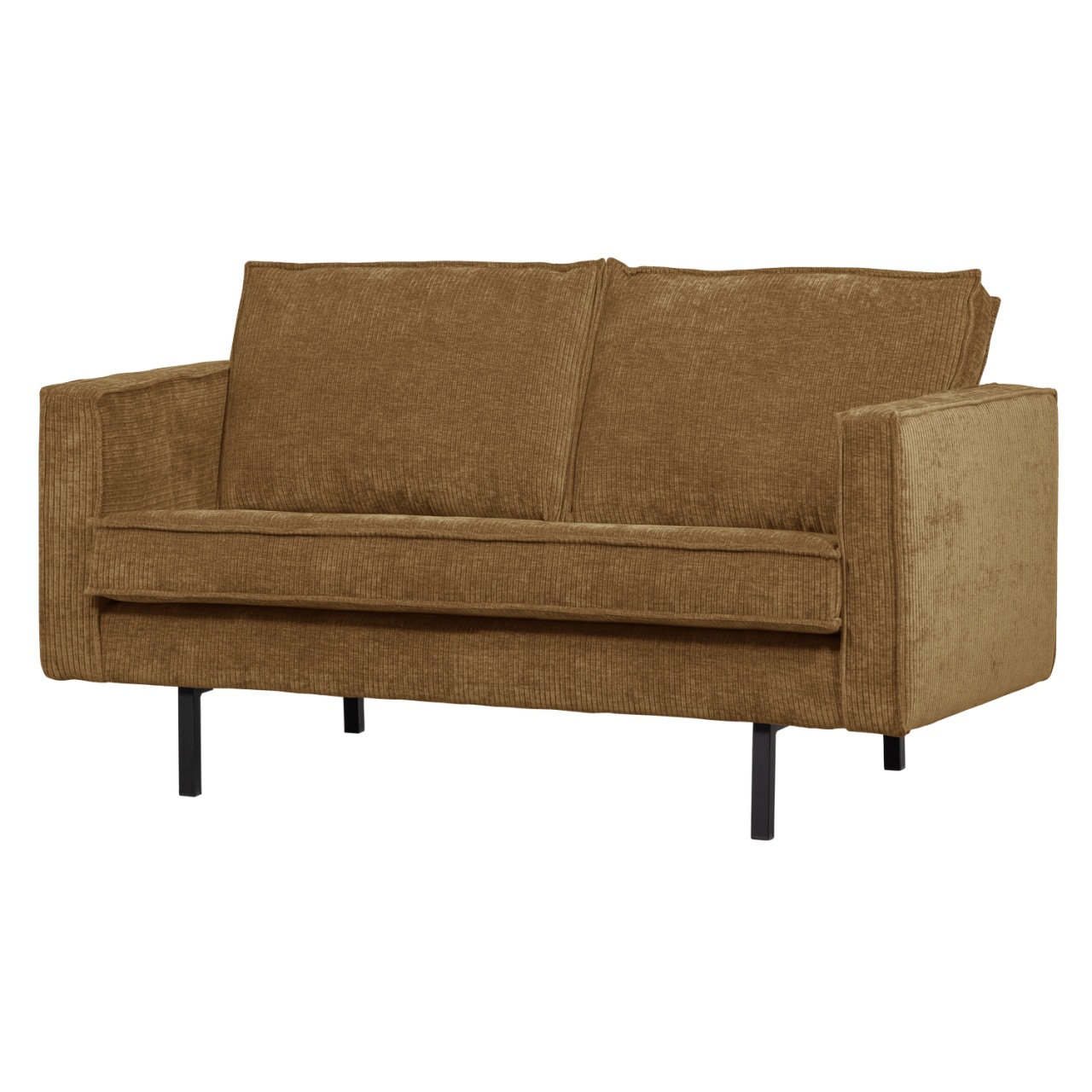 Sofas Canapea galben miere din textil pentru 2 persoane Rodeo Rib Woood