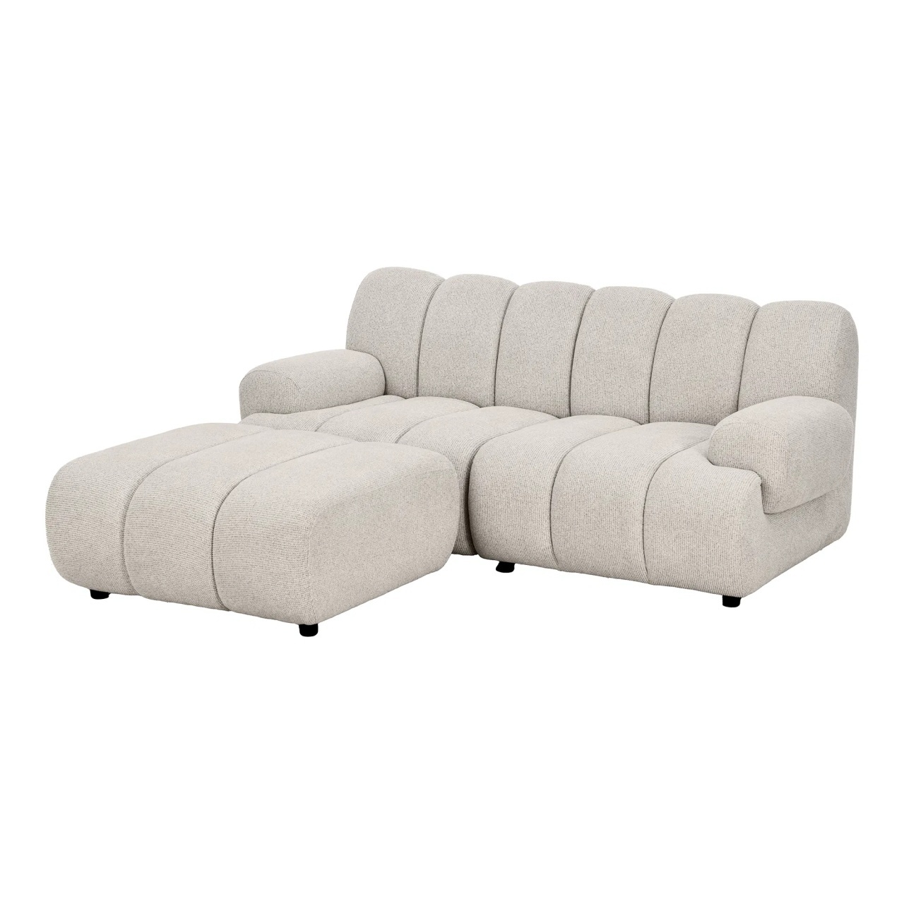 House Nordic Canapea modulara cu colt bej din textil 2,5 persoane Taza Left House Nordic