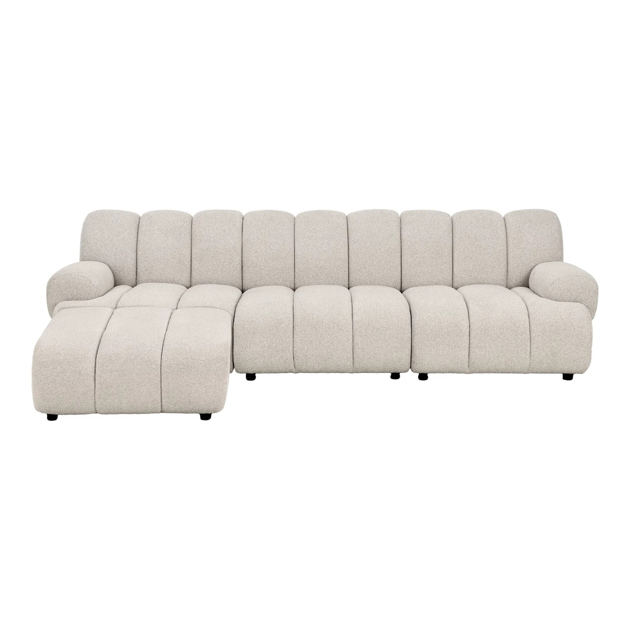 House Nordic Canapea modulara cu colt bej din textil 3,5 persoane Taza Left House Nordic