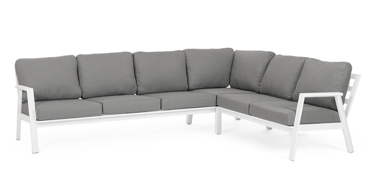 Sofas Canapea modulara cu colt exterior gri/alba din metal 282 cm Flaminio Bizzotto