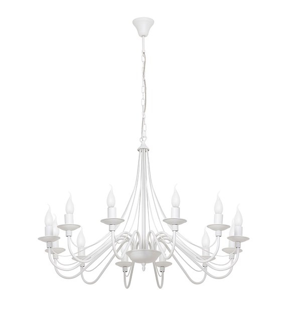 Quiet Object Candelabru alb din metal cu 12 becuri Roza Quiet Object