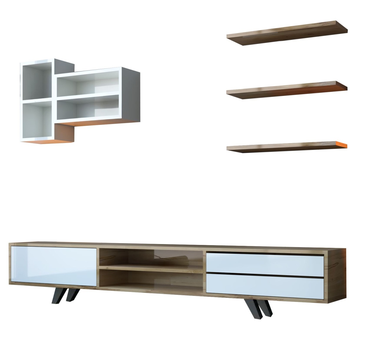 Entertainment Centers & TV Stands Comoda TV alba/maro 180 cm Time The Home Collection