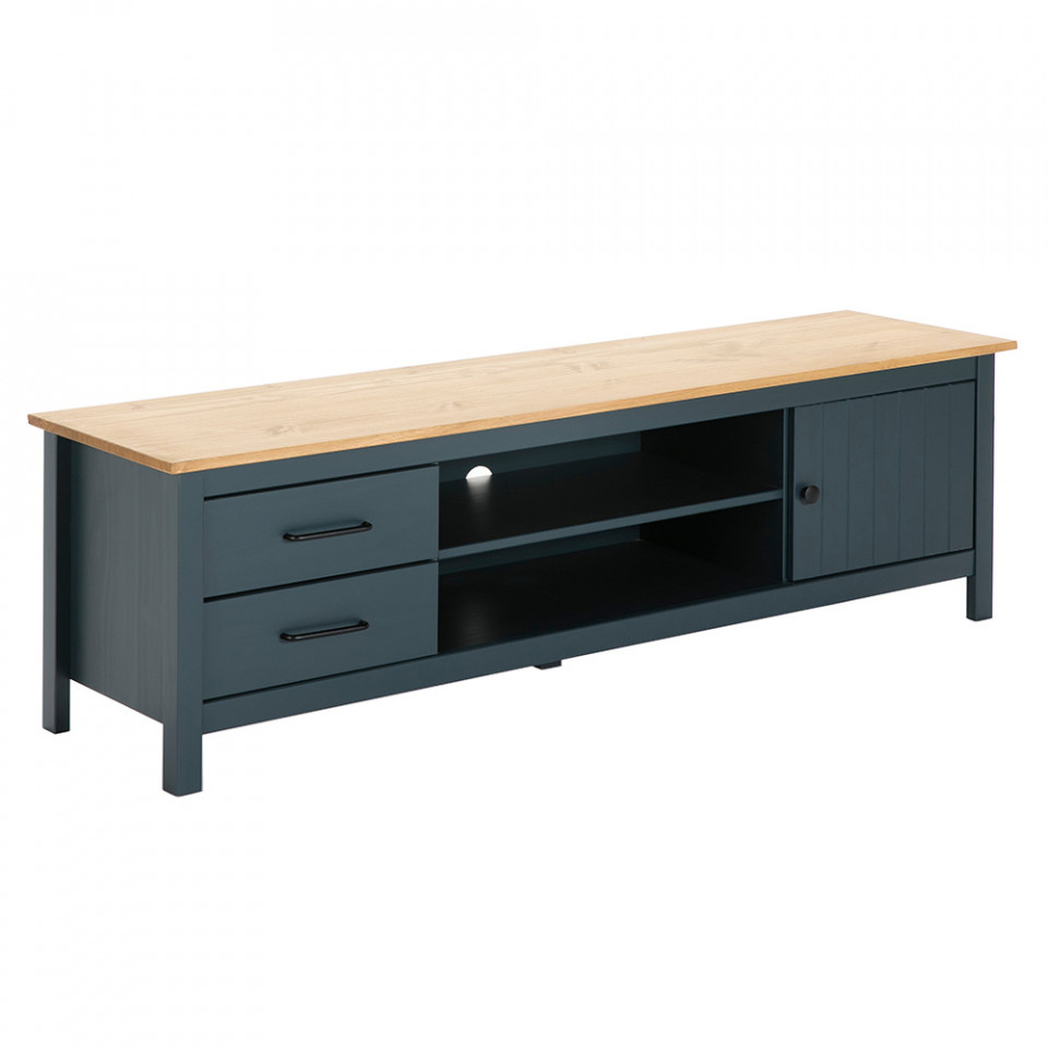 Quiet Object Comoda TV albastra/maro din lemn 158 cm Miranda Quiet Object