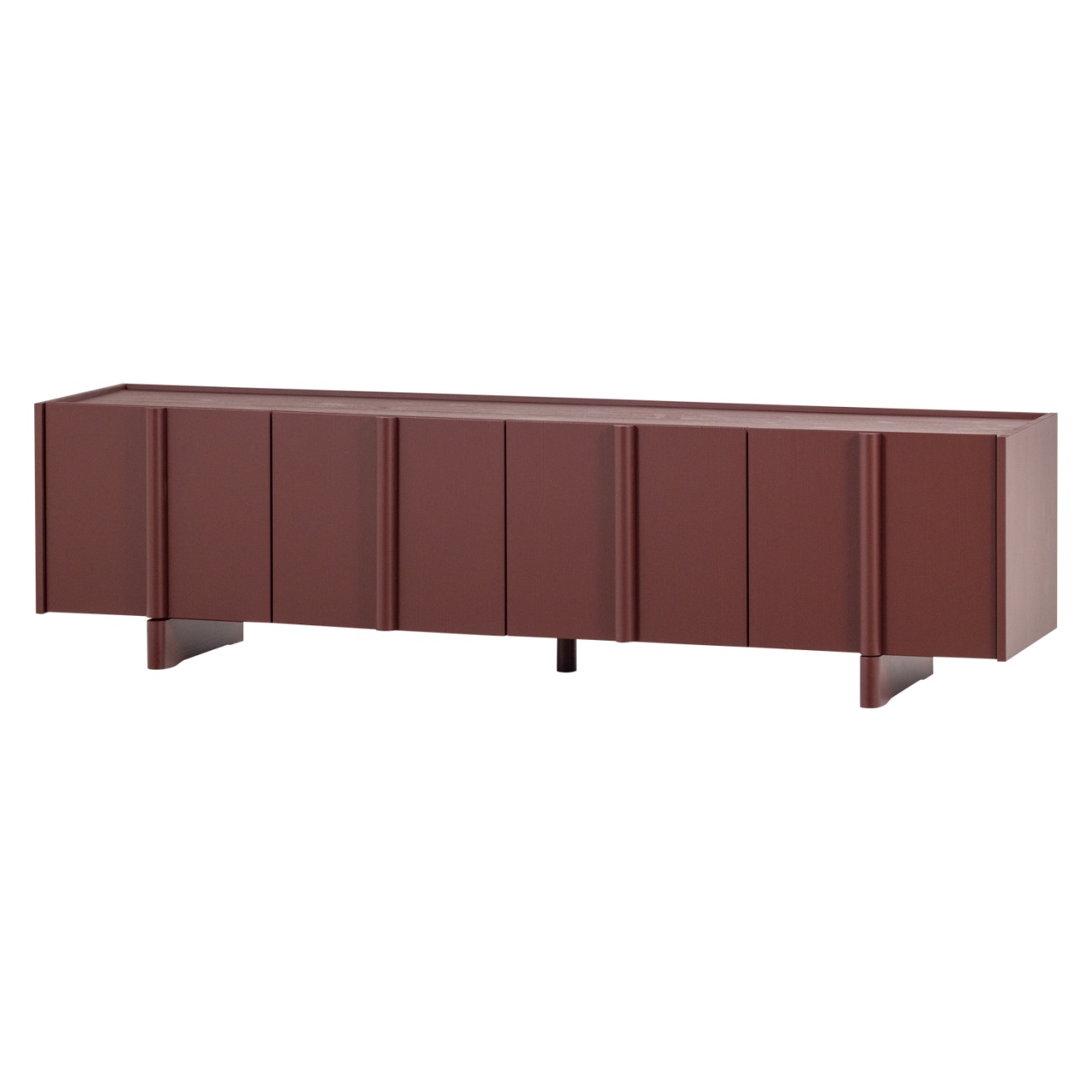 Entertainment Centers & TV Stands Comoda TV rosu burgund din lemn 200 cm Basu Woood