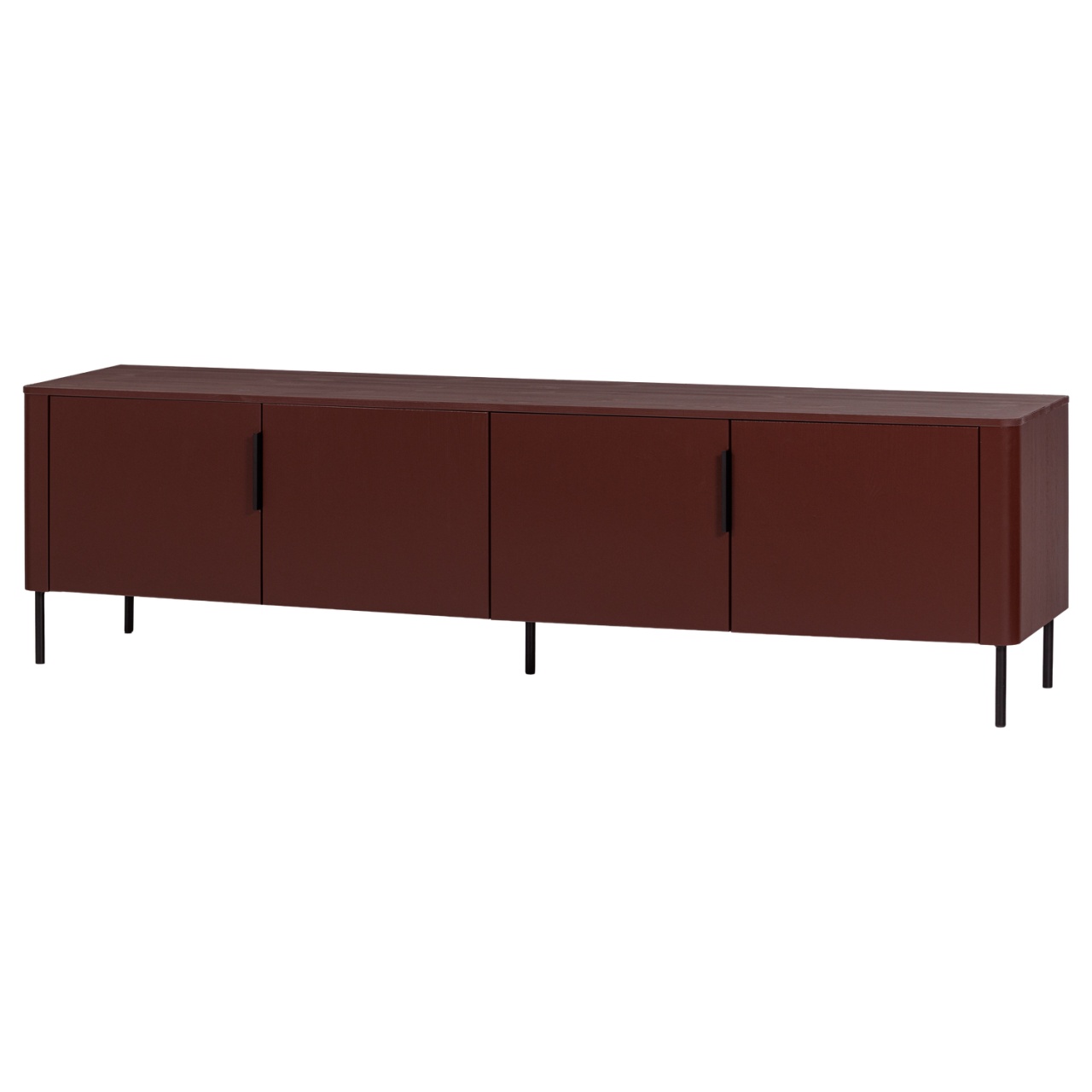 Entertainment Centers & TV Stands Comoda TV rosu burgund din lemn 200 cm Gunnar Woood