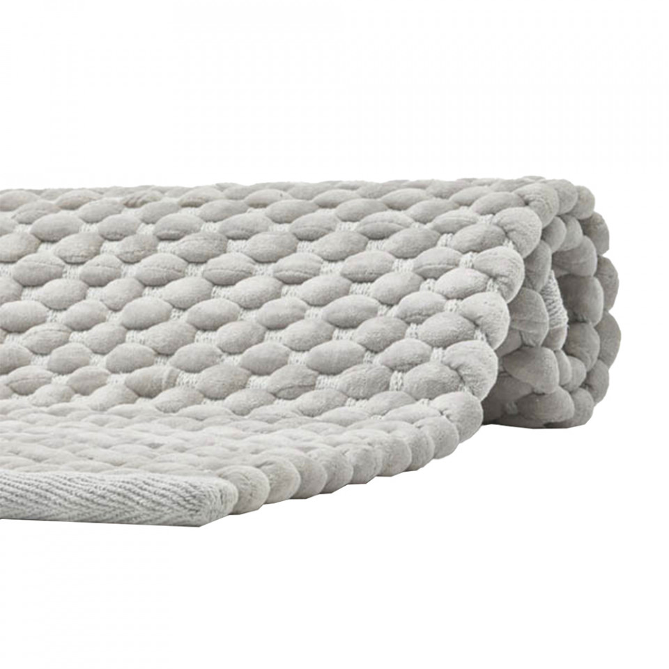 Bath Mats & Rugs Covoras pentru baie gri argintiu din bumbac 60x60 cm Maks Aquanova