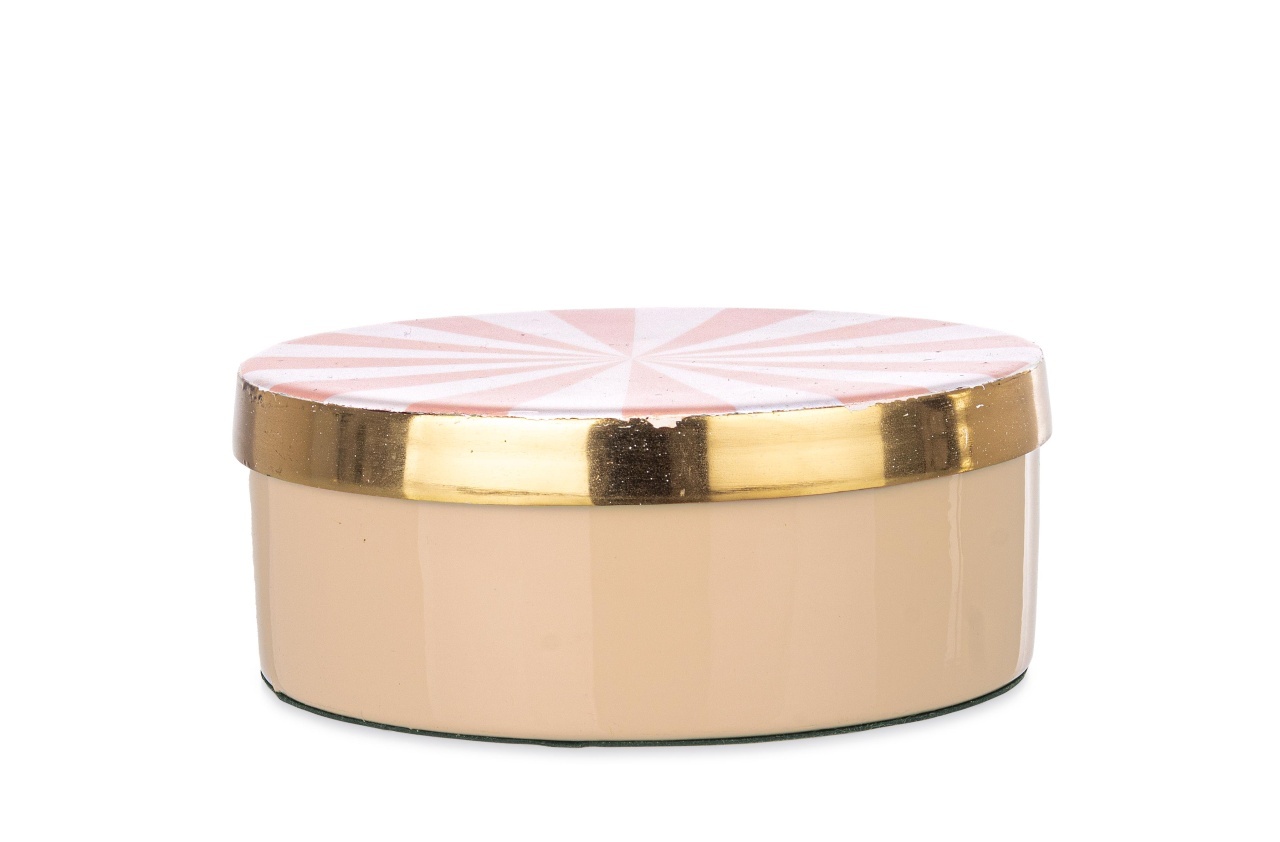 Household Storage Containers Cutie cu capac roz/aurie din metal Donya Small Bizzotto