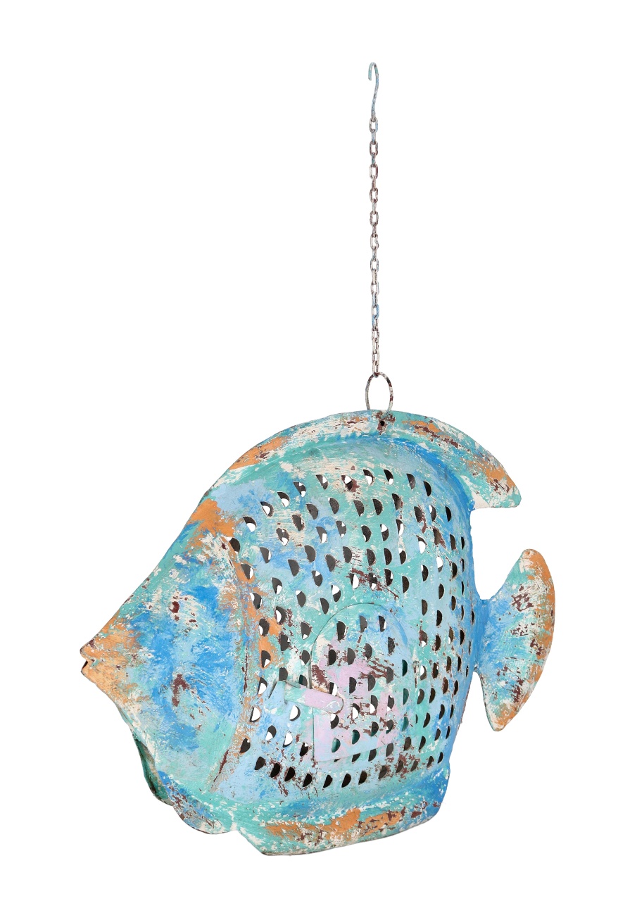 Artwork Decoratiune albastra din metal 46 cm Nixie Bizzotto