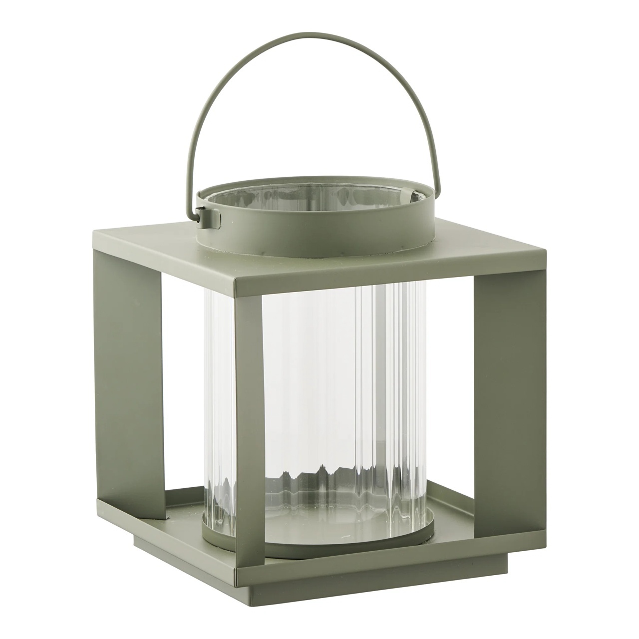 Candle Holders Felinar verde/transparent din sticla 21 cm Lohals House Nordic