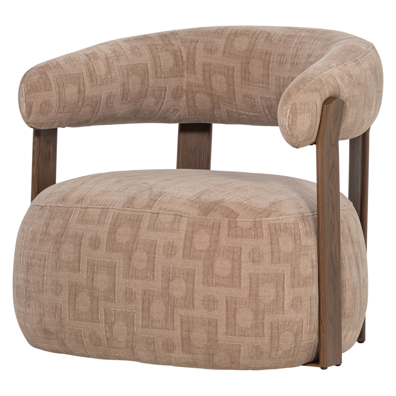 Chairs Fotoliu bej nisipiu din textil Foon Woood